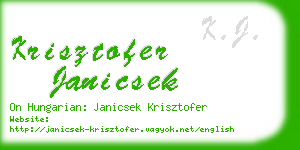 krisztofer janicsek business card